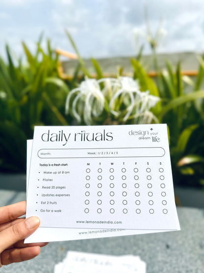 minimal design daily rituals card for building habits