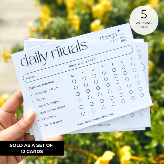 custom habit tracking cards by Lemonade India