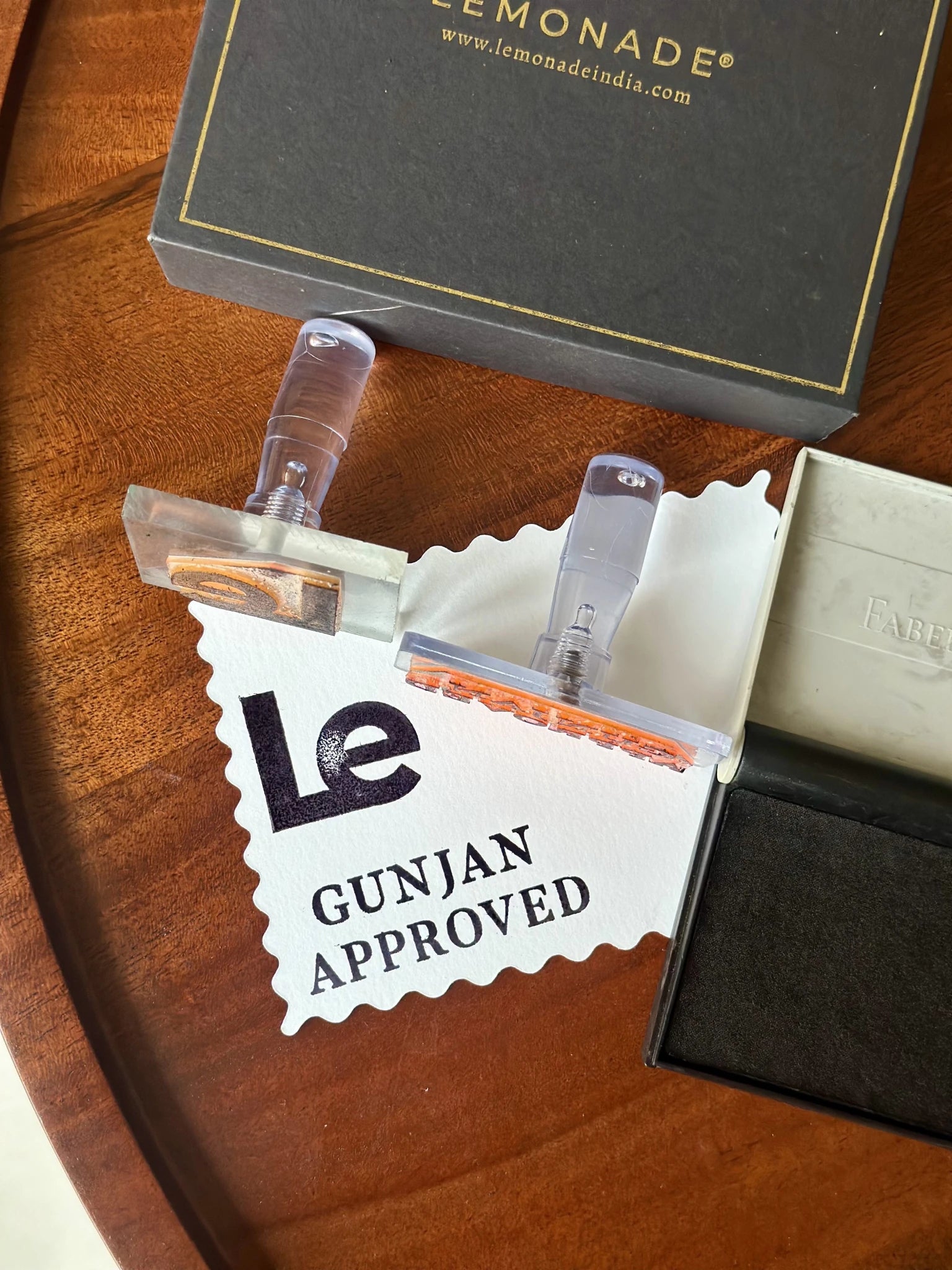Transparent acrylic stamp with custom name engraving