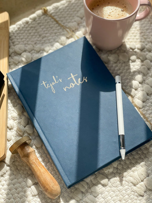 Personalized - Hardbound Book - Blue - Notes - LemonadeStationery