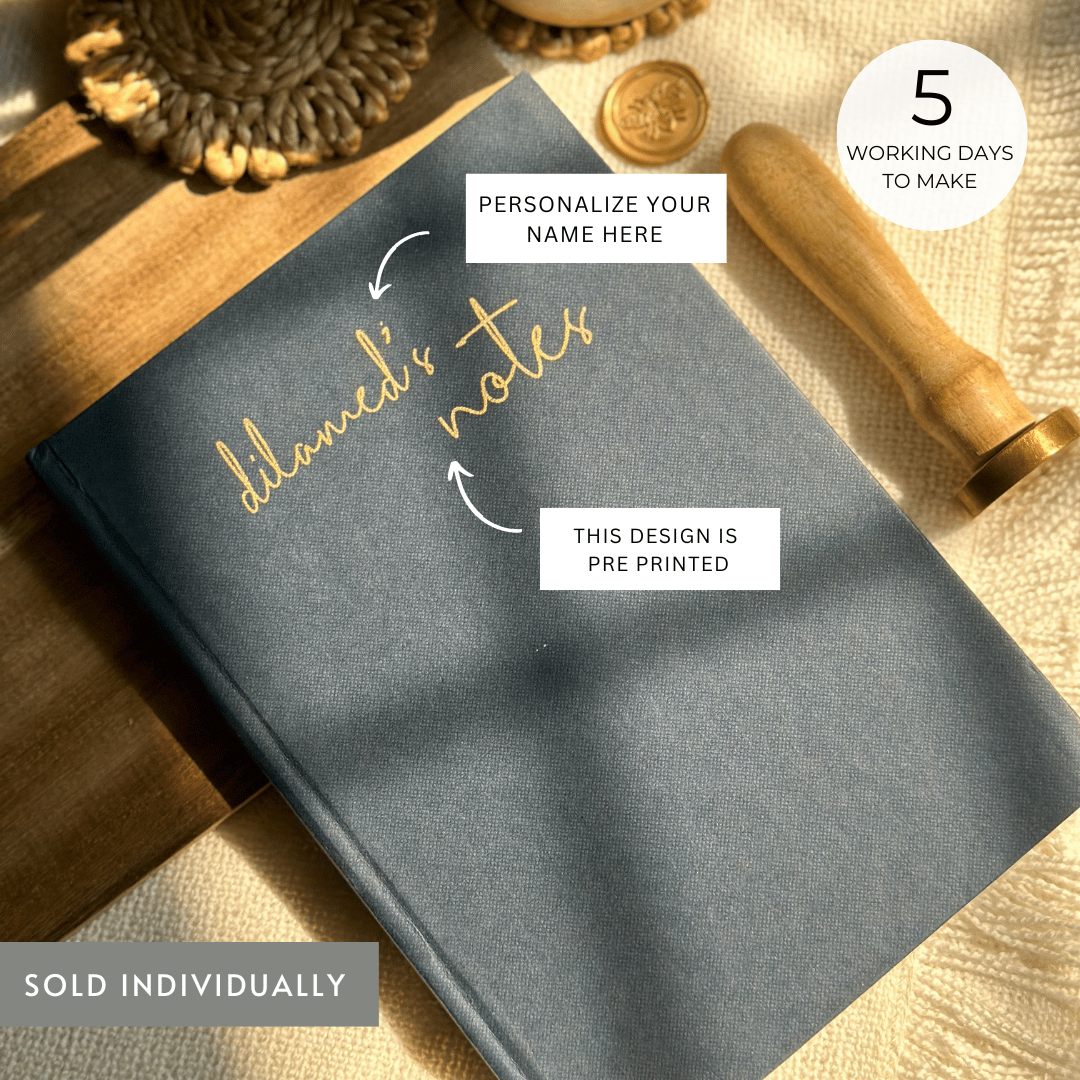 Personalized - Hardbound Book - Blue - Notes - LemonadeStationery