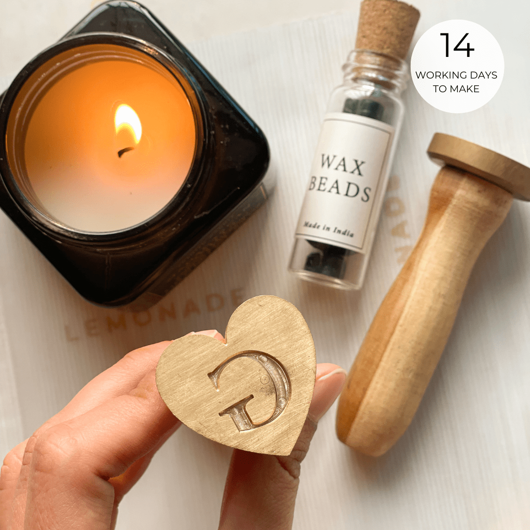 Personalized Heart Wax Seal Stamp - Monogram - Prepaid Orders Only - LemonadeCustom Stamps