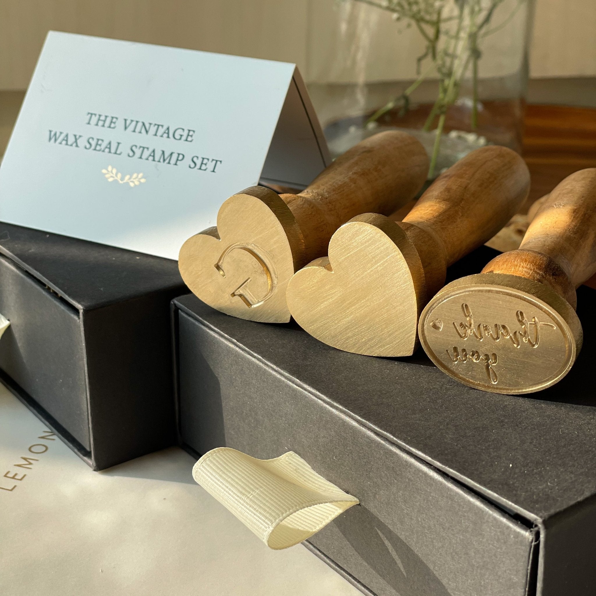 Personalized Heart Wax Seal Stamp - Monogram - Prepaid Orders Only - LemonadeCustom Stamps