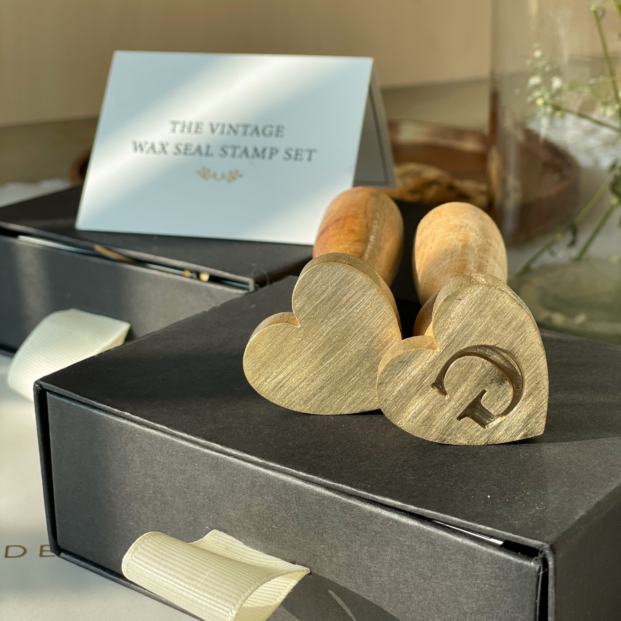 Personalized Heart Wax Seal Stamp - Monogram - Prepaid Orders Only - LemonadeCustom Stamps