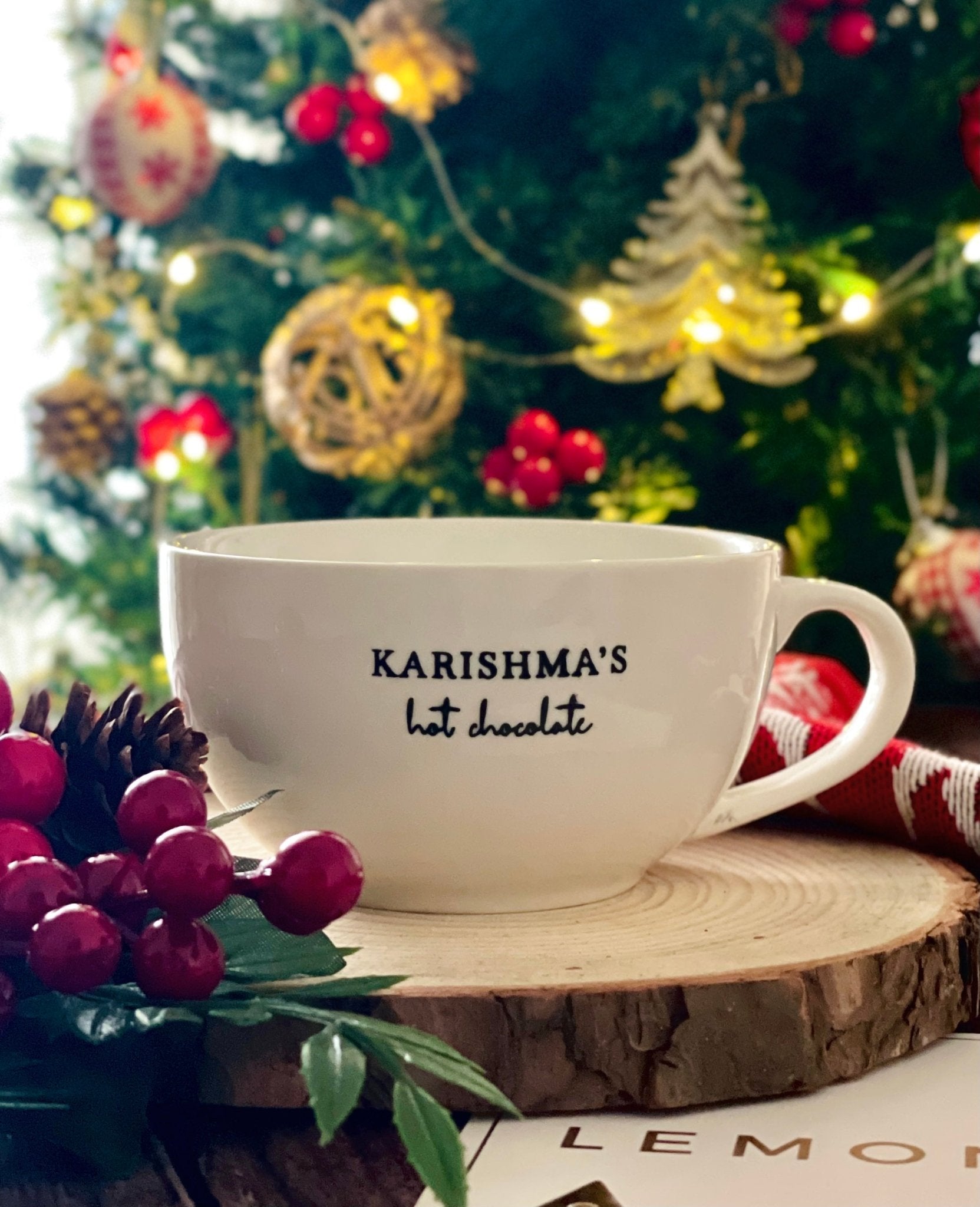 Elegant white ceramic mug with personalized design, ideal for gifting hot beverage enthusiasts.