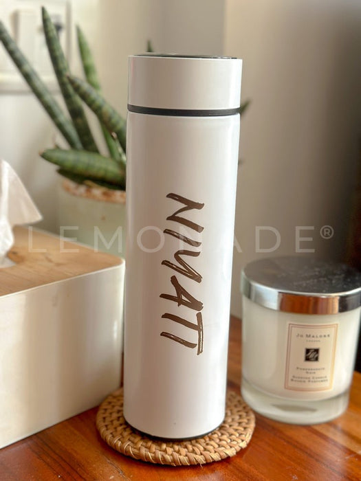 Personalized - Insulated Temperature Bottle - with Inbuilt Infuser - White - LemonadeHome