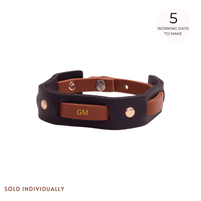 Personalized - Interloop WristBand - Vegan Leather | Rakhi / Bracelet - LemonadeLuxe Gifting