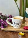 Personalized - Latte Mug - Floral Cursive - LemonadeHome