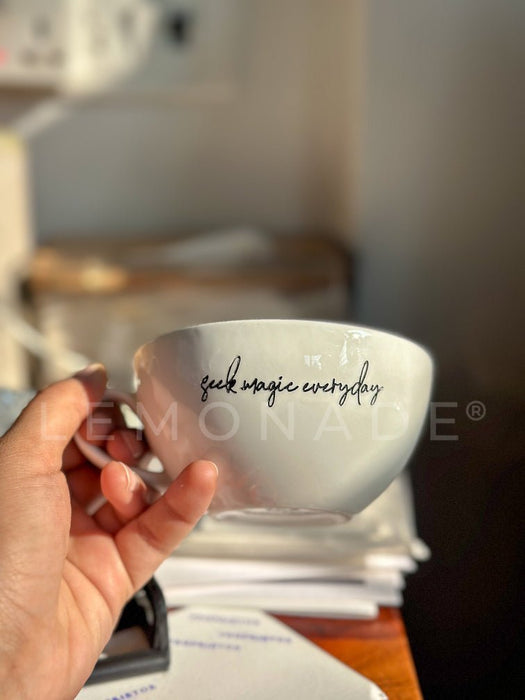 Personalized - Luxe Lite White Cappuccino Cup | Artisan Collection - LemonadeHome