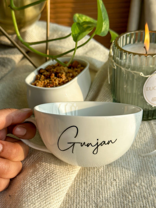 Personalized - Luxe Lite White Cappuccino Cup - LemonadeHome