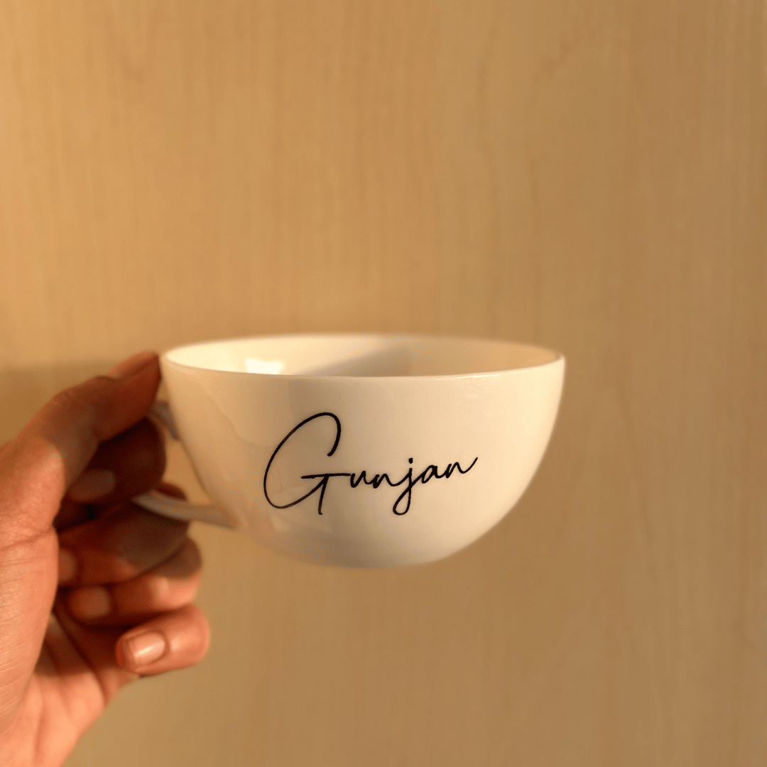 Personalized - Luxe Lite White Cappuccino Cup - LemonadeHome