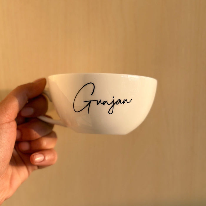 Personalized - Luxe Lite White Cappuccino Cup - LemonadeHome