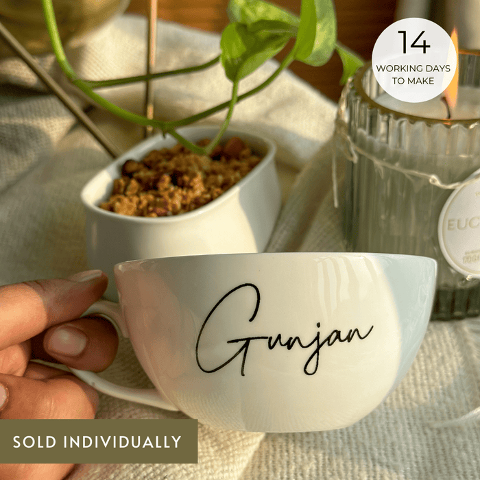 Personalized - Luxe Lite White Cappuccino Cup - LemonadeHome