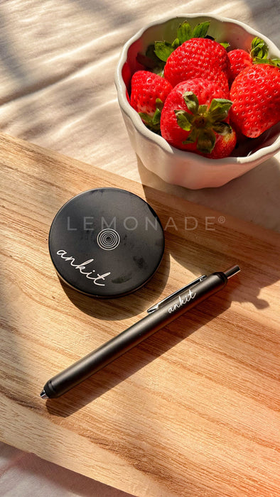 Personalized - Magnetic Pen Set - Black - LemonadeStationery