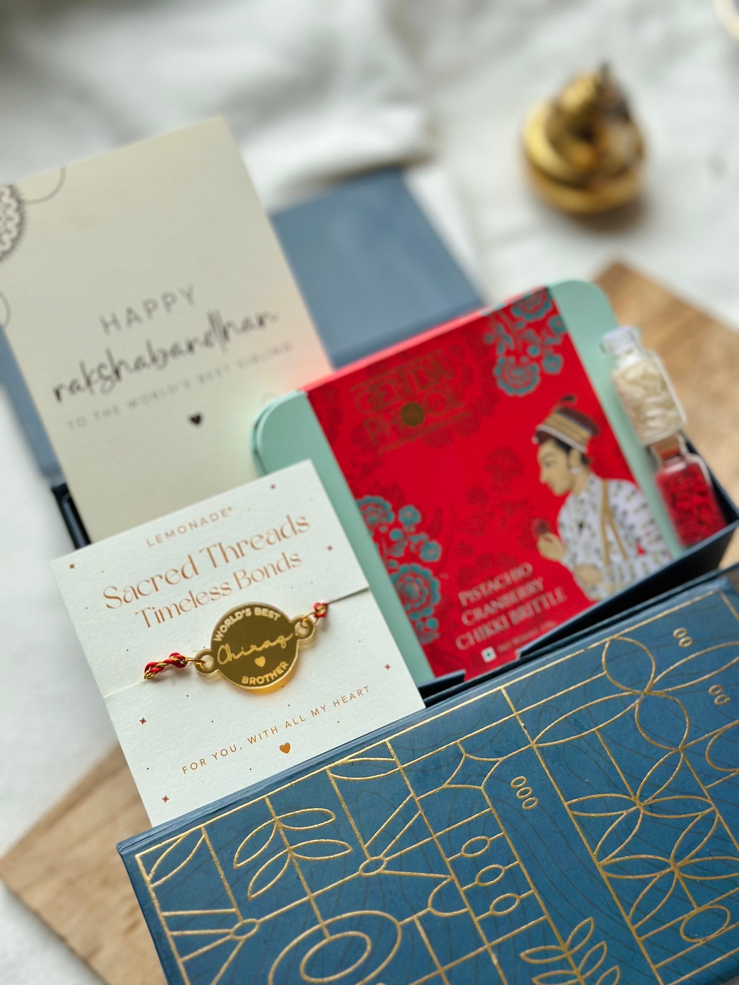 Personalized - Make your own Hamper Box - Acrylic Rakhi - LemonadeLuxe Gifting