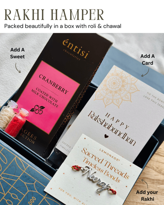 Personalized - Make your own Hamper Box - Metal Rakhi - LemonadeLuxe Gifting