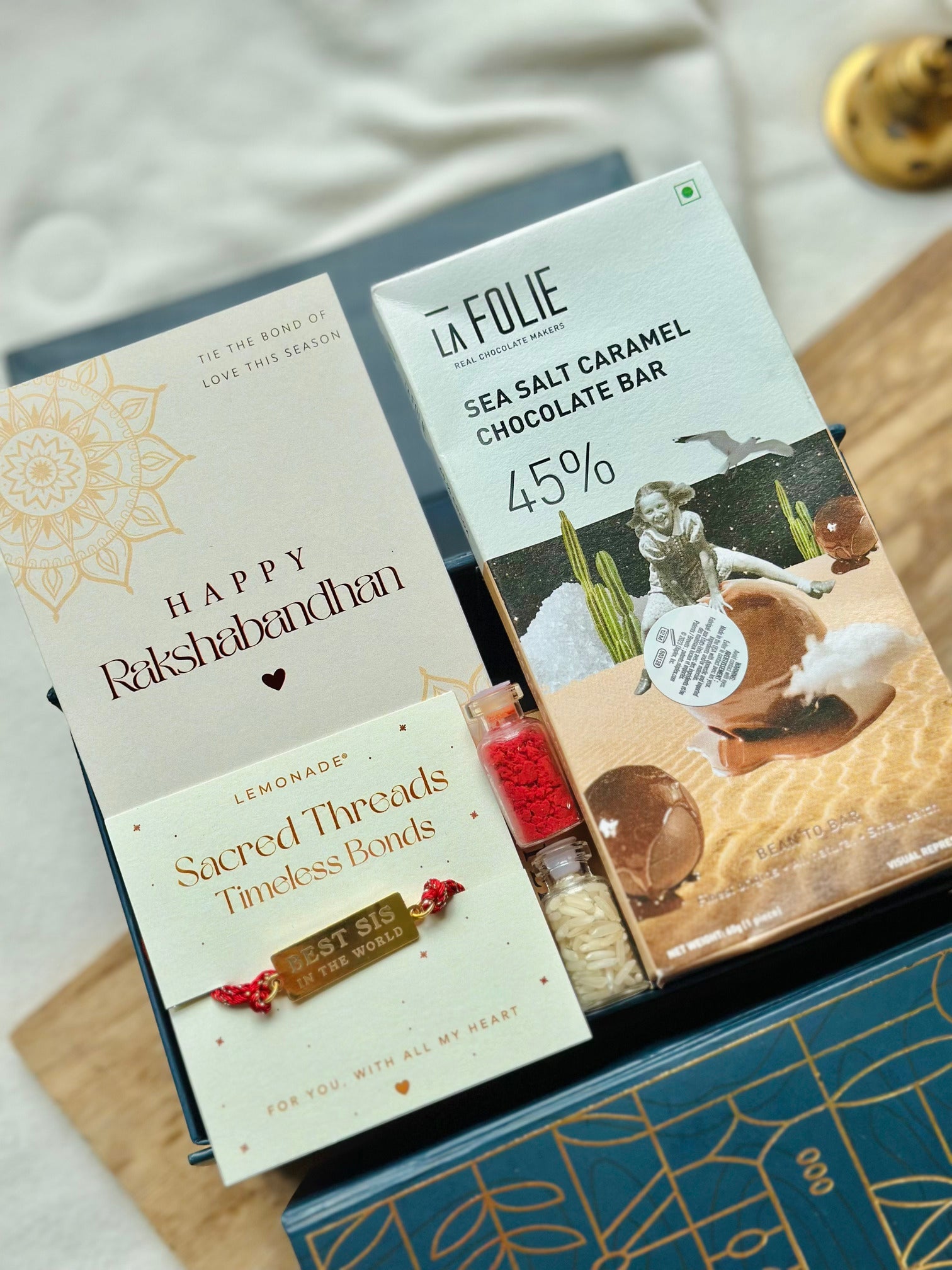 Personalized - Make your own Hamper Box - Metal Rakhi - LemonadeLuxe Gifting