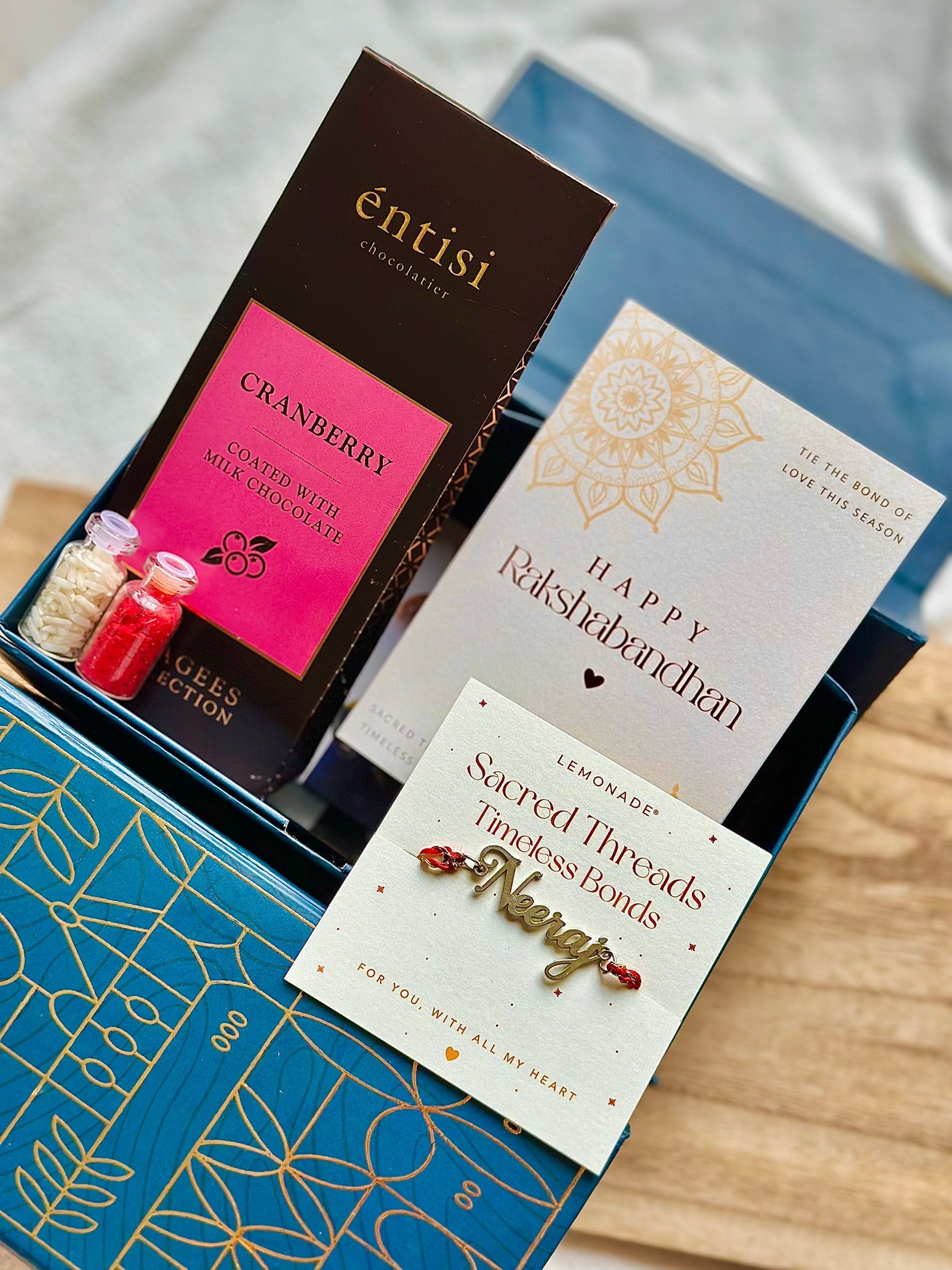 Personalized - Make your own Hamper Box - Metal Rakhi - LemonadeLuxe Gifting