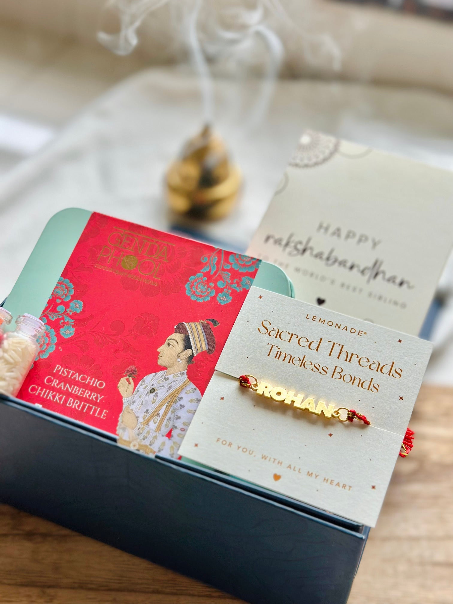 Personalized - Make your own Hamper Box - Metal Rakhi - LemonadeLuxe Gifting
