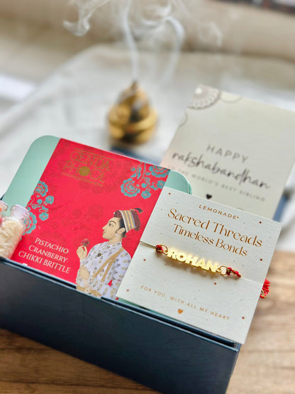 Personalized - Make your own Hamper Box - Metal Rakhi - LemonadeLuxe Gifting