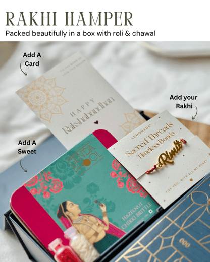 Personalized - Make your own Hamper Box - Metal Rakhi - LemonadeLuxe Gifting