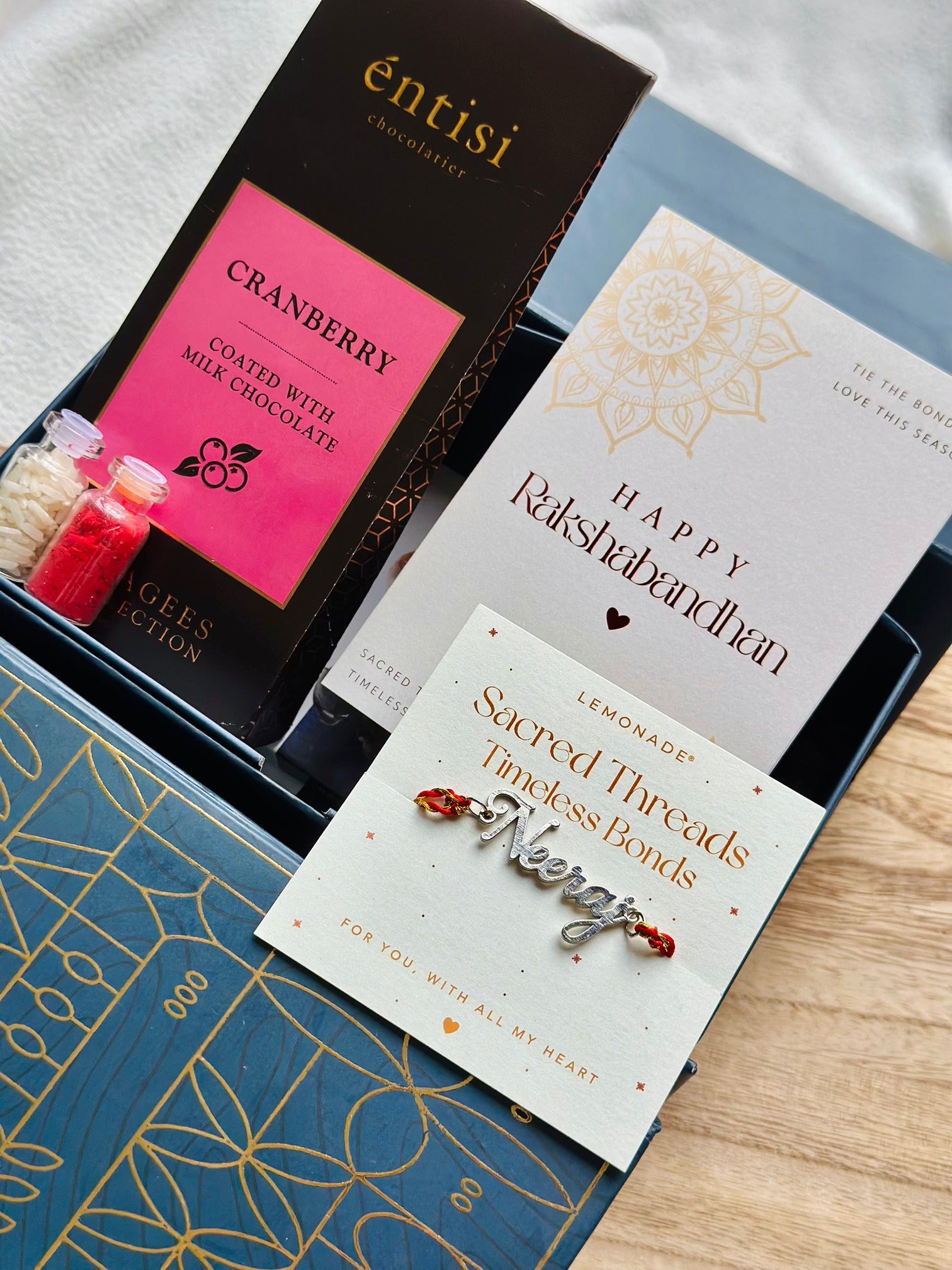 Personalized - Make your own Hamper Box - Metal Rakhi - LemonadeLuxe Gifting