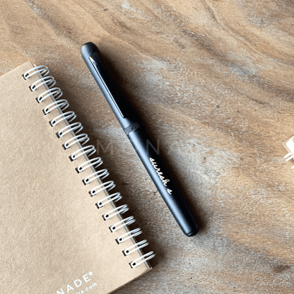 Personalized - Matte Black Magnetic Cap Ball Pen - LemonadeStationery