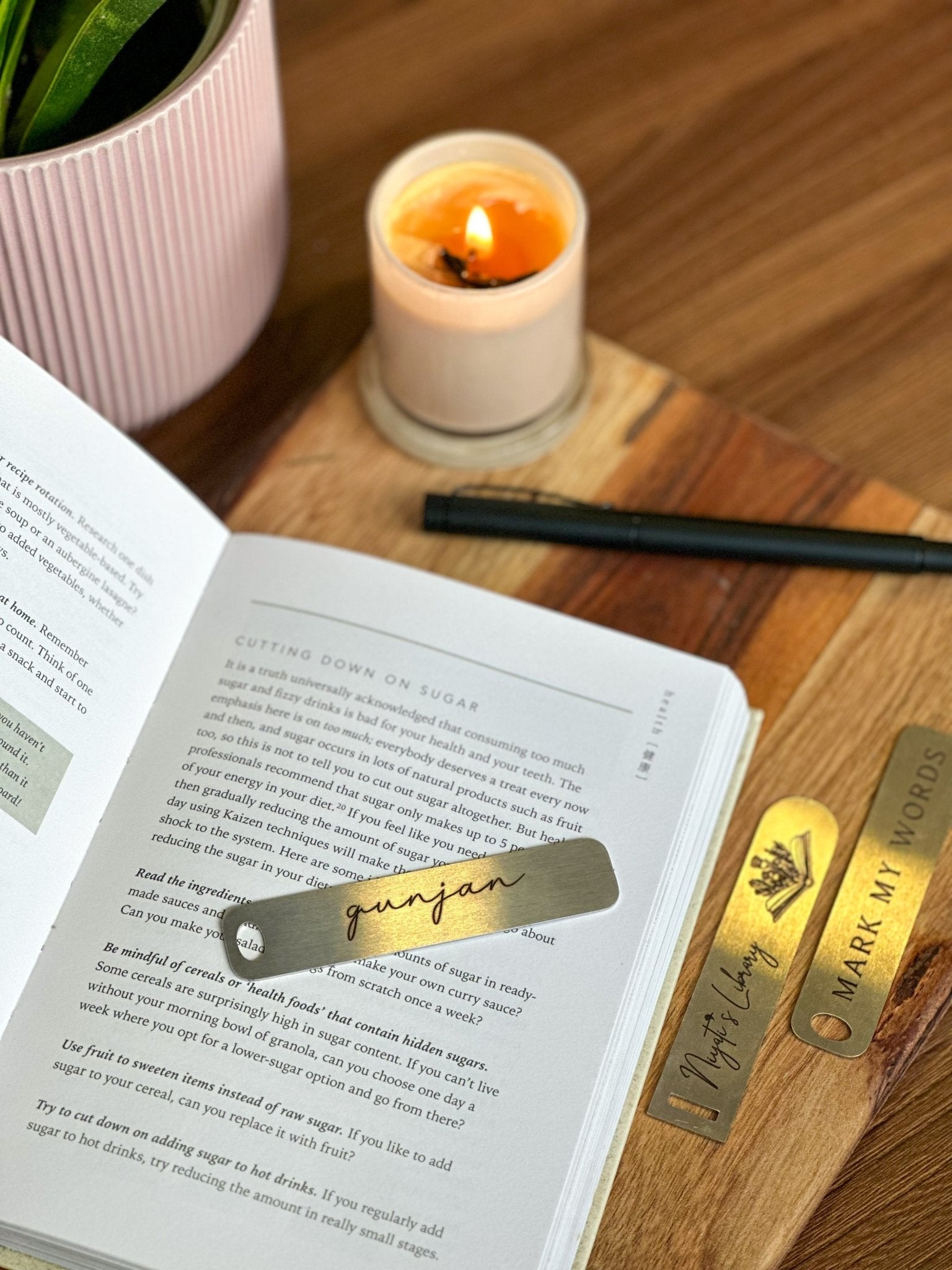 Personalized - Metal Bookmark - Page Marker | Cursive - LemonadeStationery