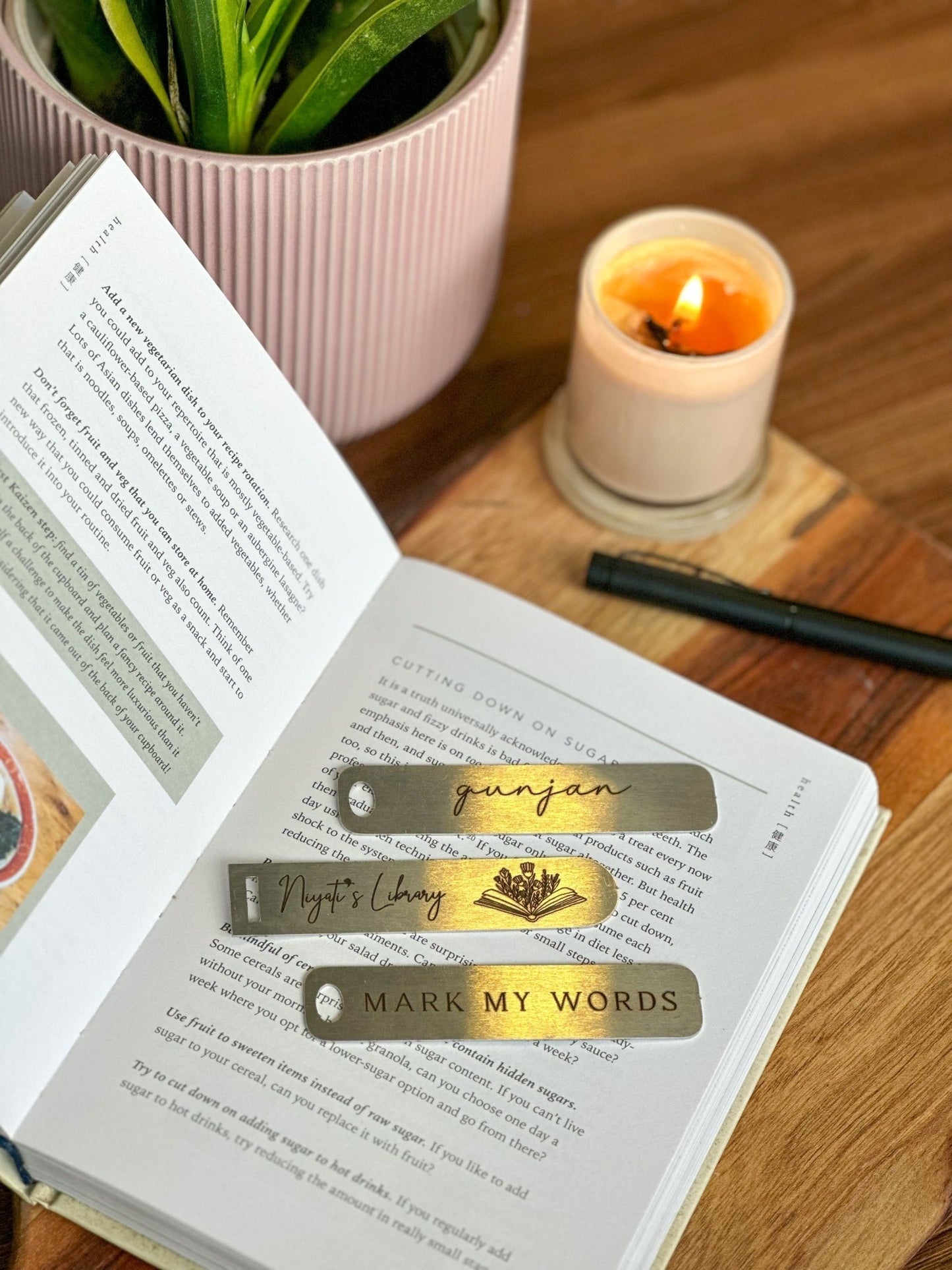 Personalized - Metal Bookmark - Page Marker | Cursive - LemonadeStationery