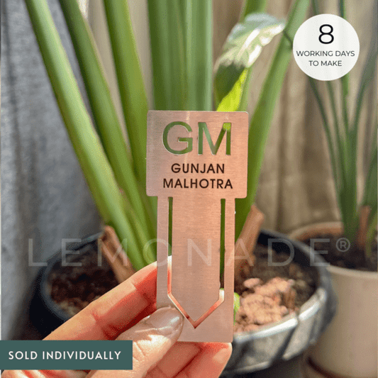 Personalized - Metal Bookmark - Silver Page Marker | Initials Standard - LemonadeStationery