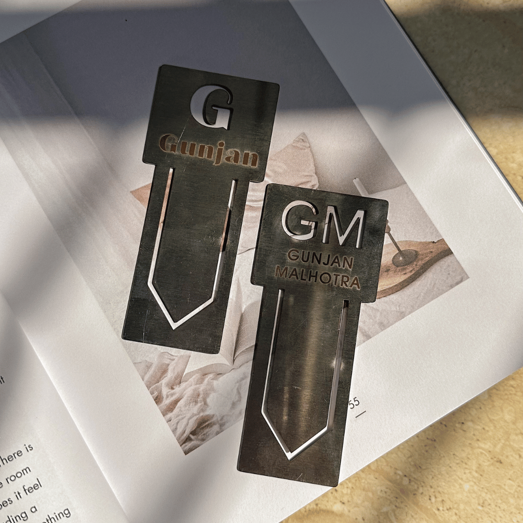 Personalized - Metal Bookmark - Silver Page Marker | Initials - LemonadeStationery