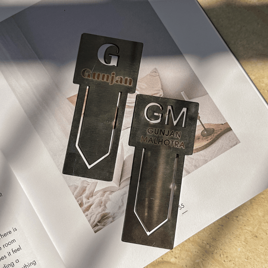 Personalized - Metal Bookmark - Silver Page Marker | Initials - LemonadeStationery