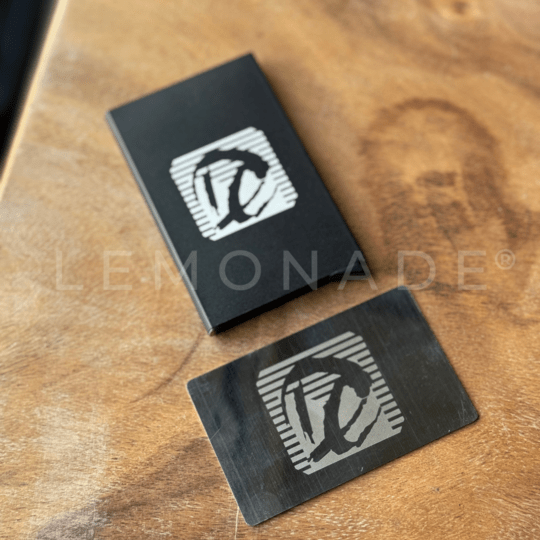 Personalized - Metal NFC Business Card | With Metal Card Holder - LemonadeStationery