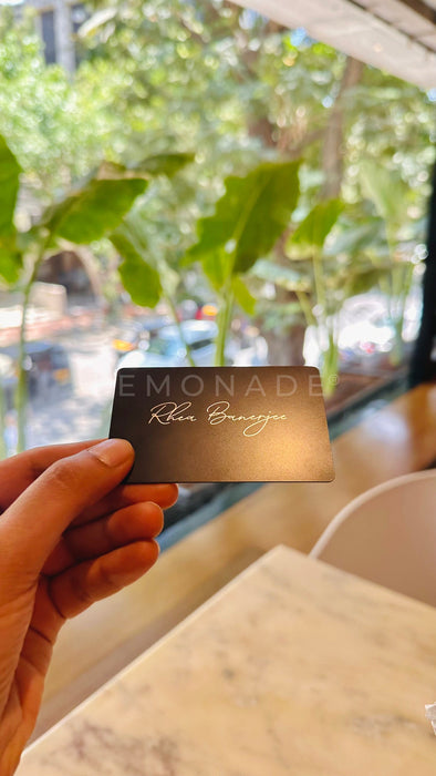 Personalized - Metal NFC Business Card | With Metal Card Holder - LemonadeStationery