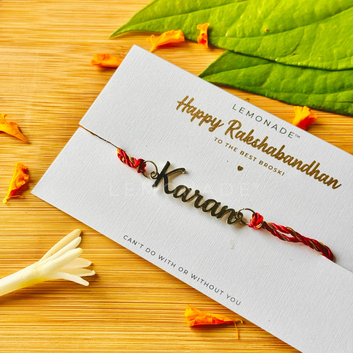 Personalized - Metal Rakhi - Sold Individually - LemonadeLuxe Gifting