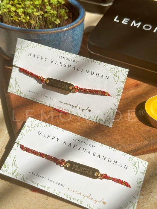 Personalized - Metal Rakhi - Sold Individually - LemonadeLuxe Gifting