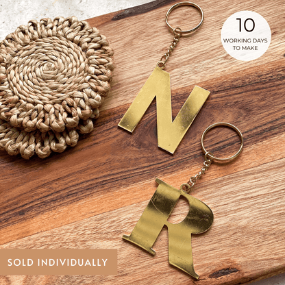 Personalized - Metallic Alphabet Keychain - LemonadeHome