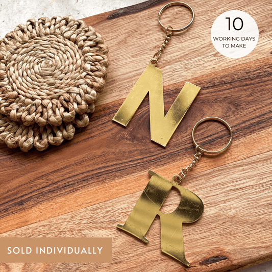 Personalized - Metallic Alphabet Keychain - LemonadeHome