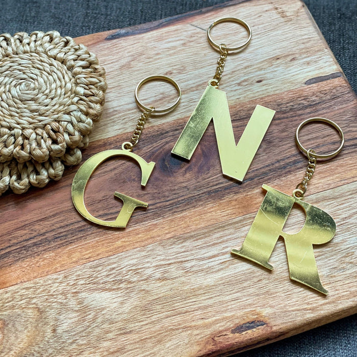 Personalized - Metallic Alphabet Keychain - LemonadeHome