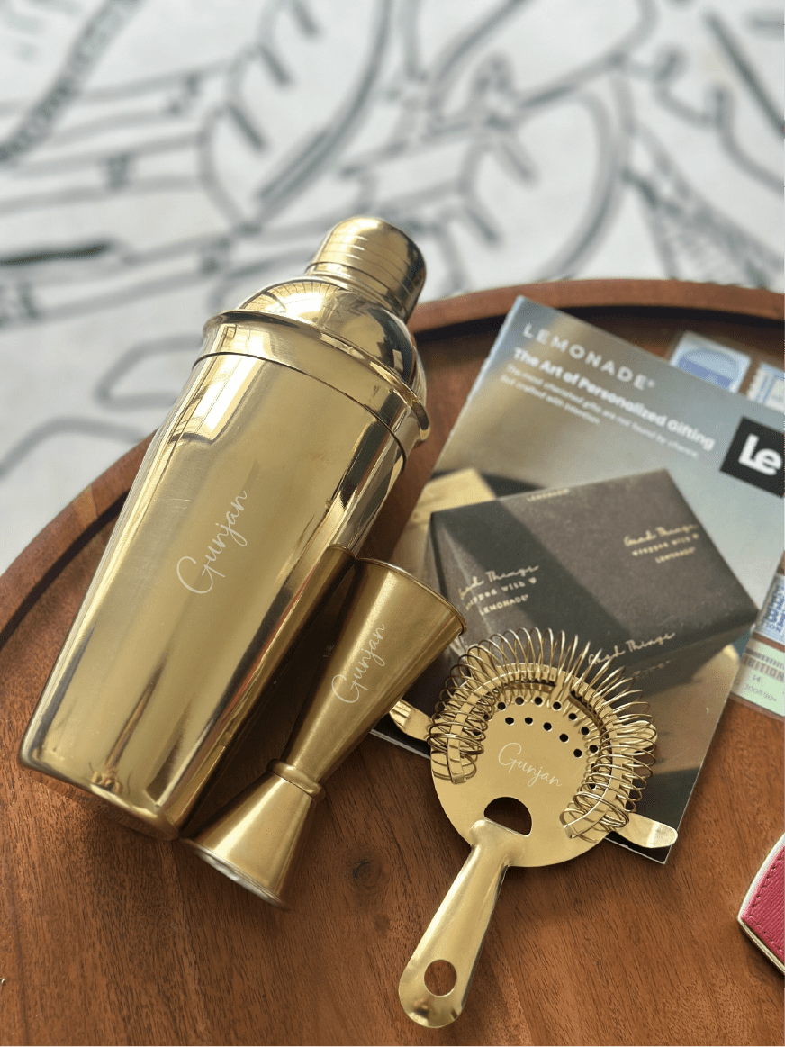 Personalised mini bar set gift hamper for home bar lovers
