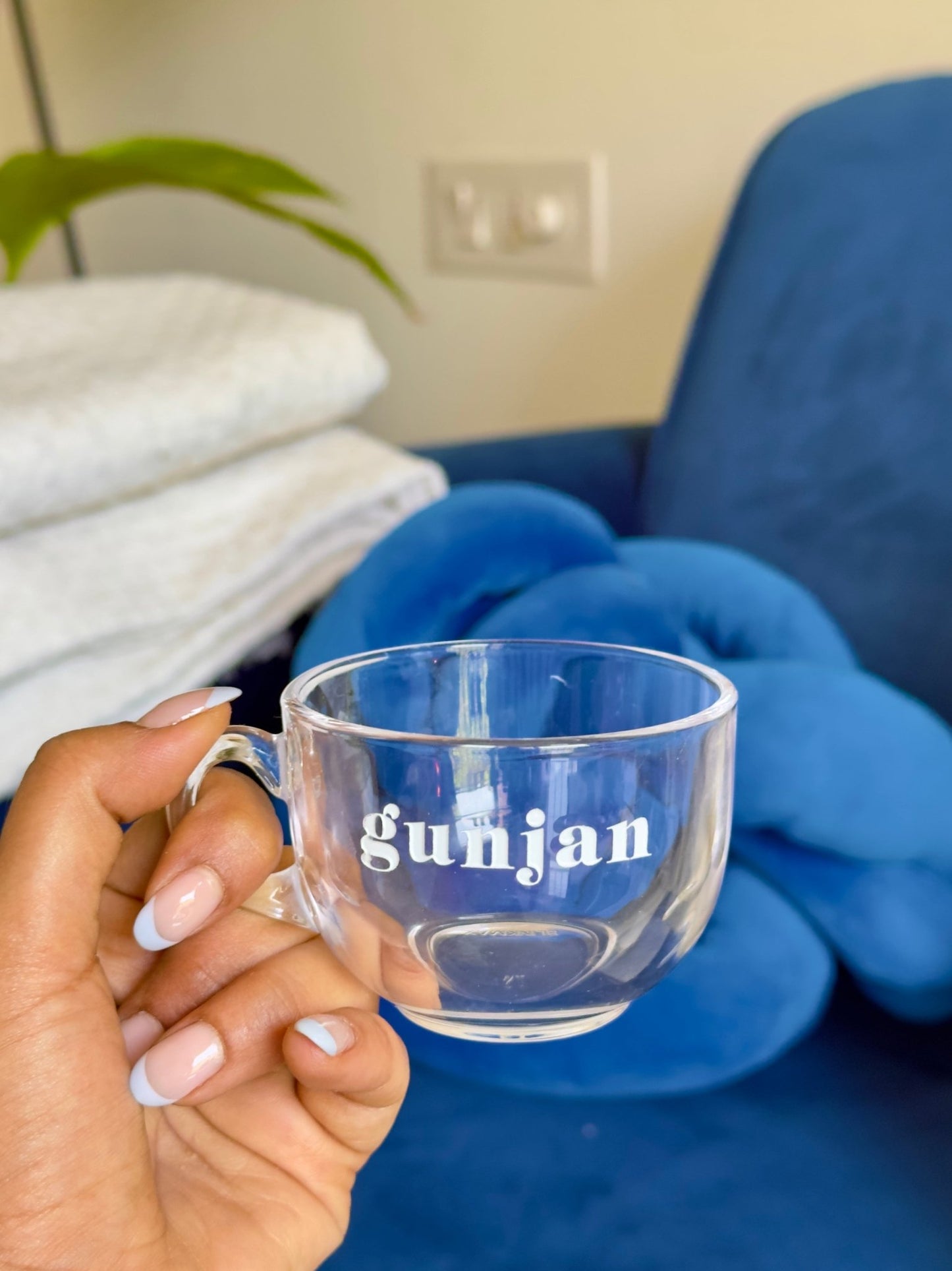 Clear mini glass mug for coffee, tea, and espresso