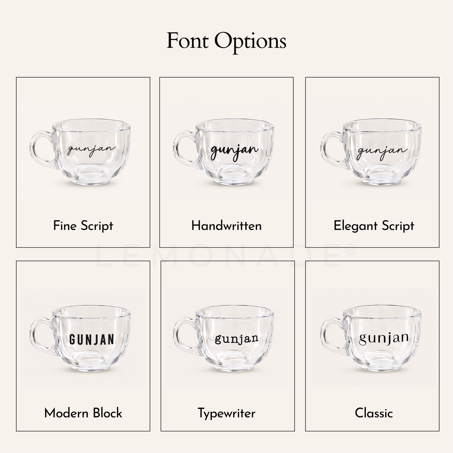 Personalized Mini Clear Mug - Lemonade