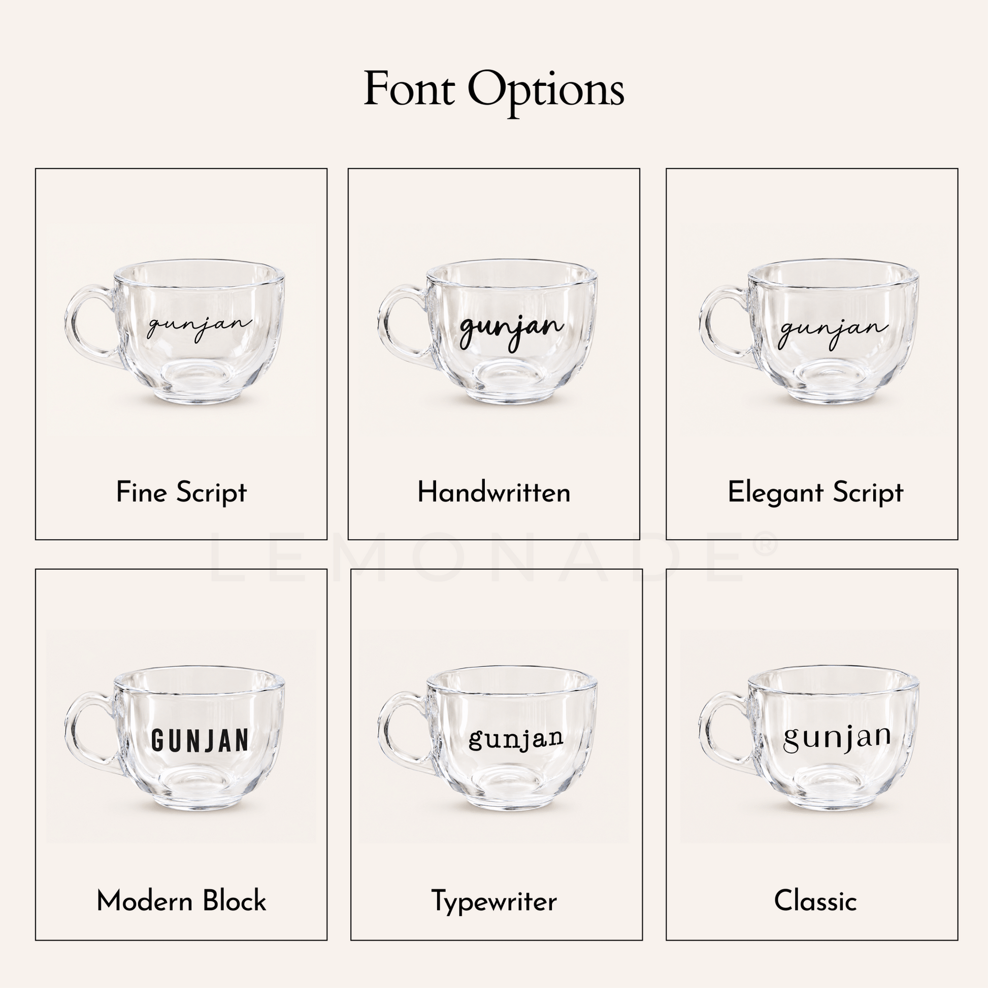 Personalized Mini Clear Mug - Lemonade
