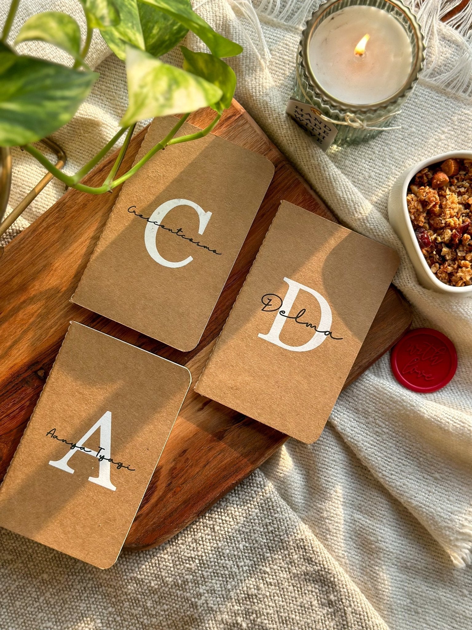 Personalized - Mini Kraft Book - Initial - LemonadeStationery