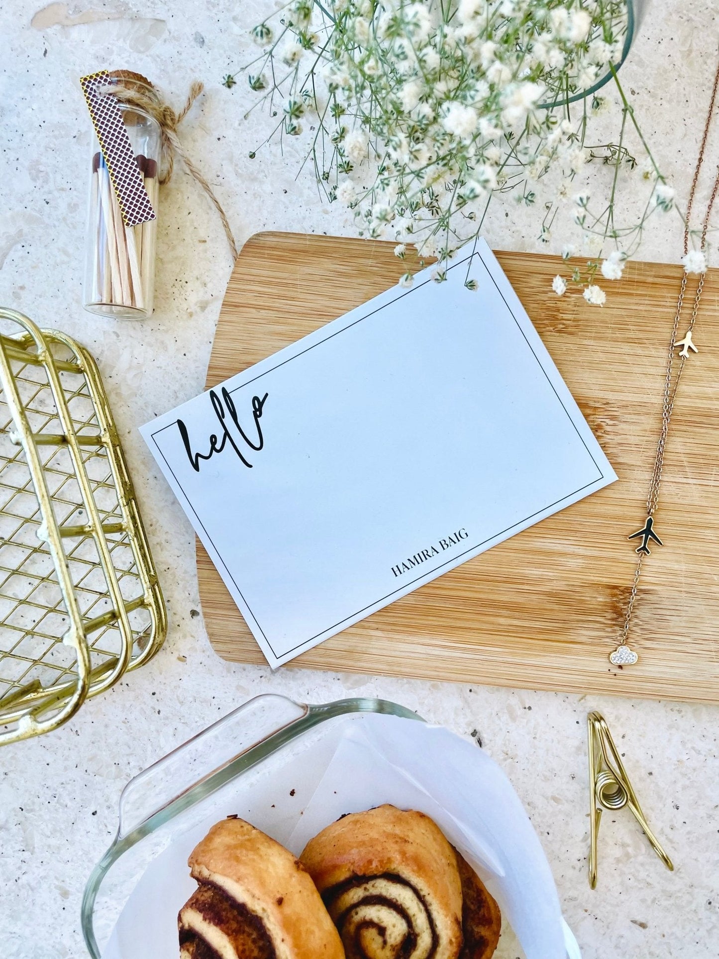 Personalized - Minimal Notecards - Hello - LemonadeStationery
