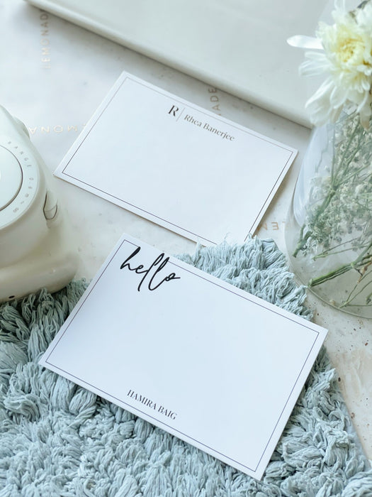 Personalized - Minimal Notecards - Hello - LemonadeStationery