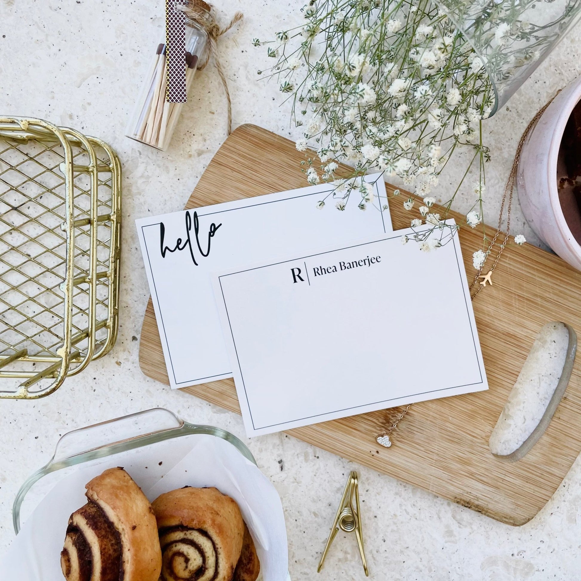 Personalized - Minimal Notecards - Initial - LemonadeStationery
