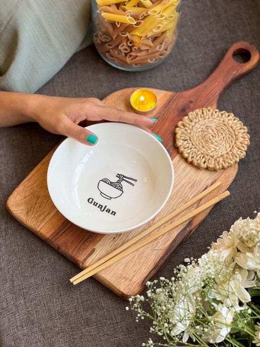 Personalized - Noodle Bowl with wooden chopsticks - LemonadeHome