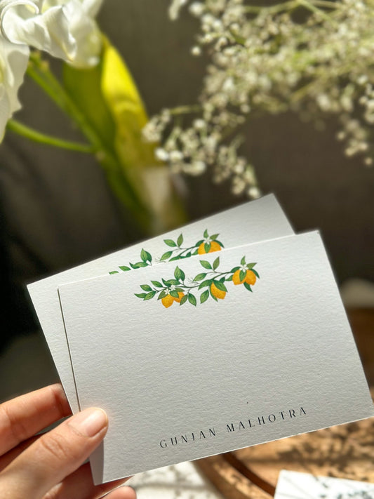 Bright and cheerful notecards featuring a refreshing lemonade-inspired design.