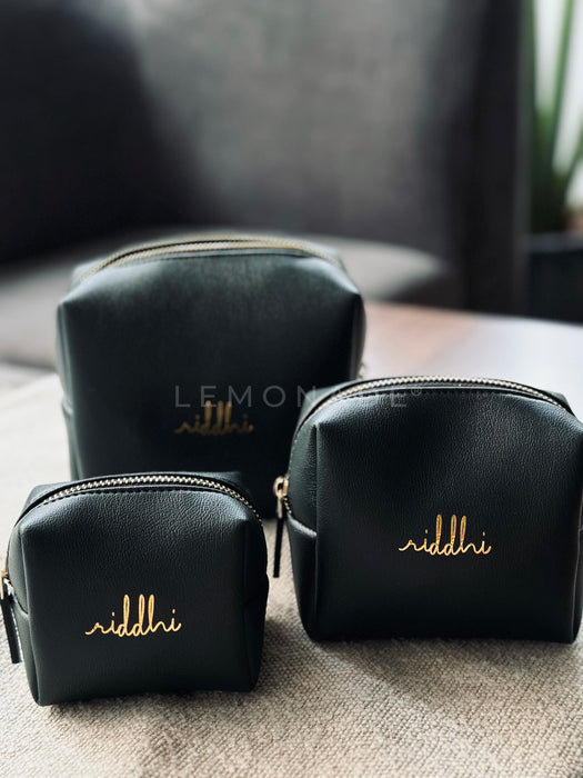 Personalized - Organizer Pouch Set of 3 | Vegan Leather - LemonadeLuxe Gifting